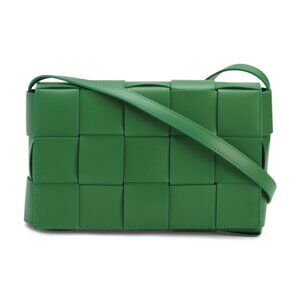 ISADORA Made In Italy Leather Large Woven Flap Over Crossbody